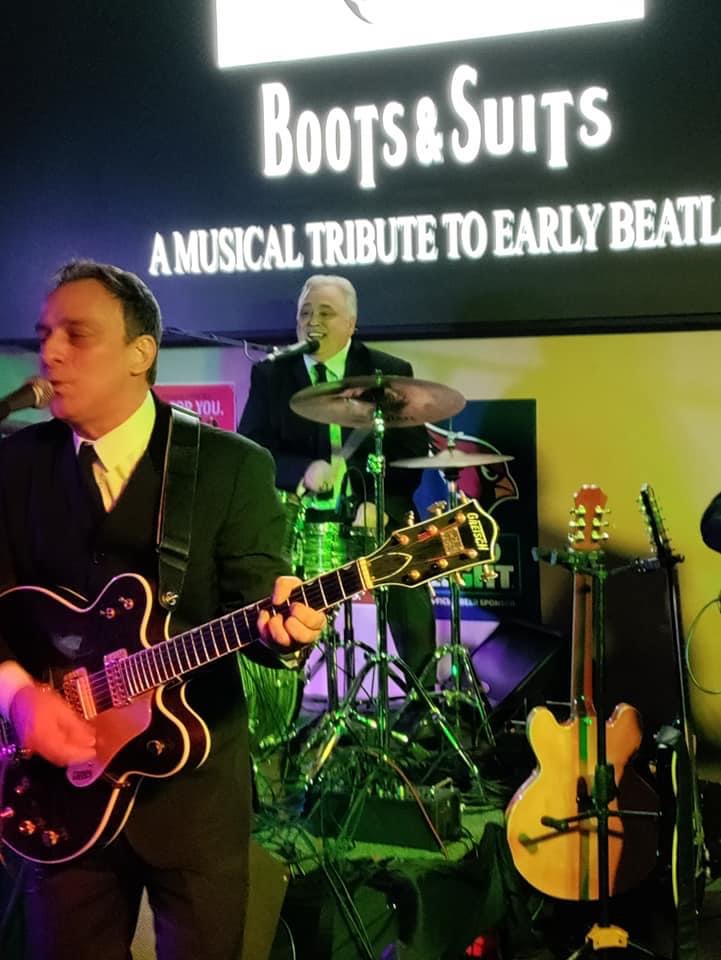 Boots & Suits on stage under the early Beatles tribute banner